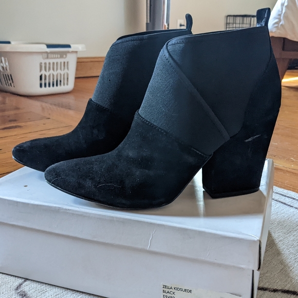 Calvin Klein Black Zella Suede Booties - Picture 1 of 11